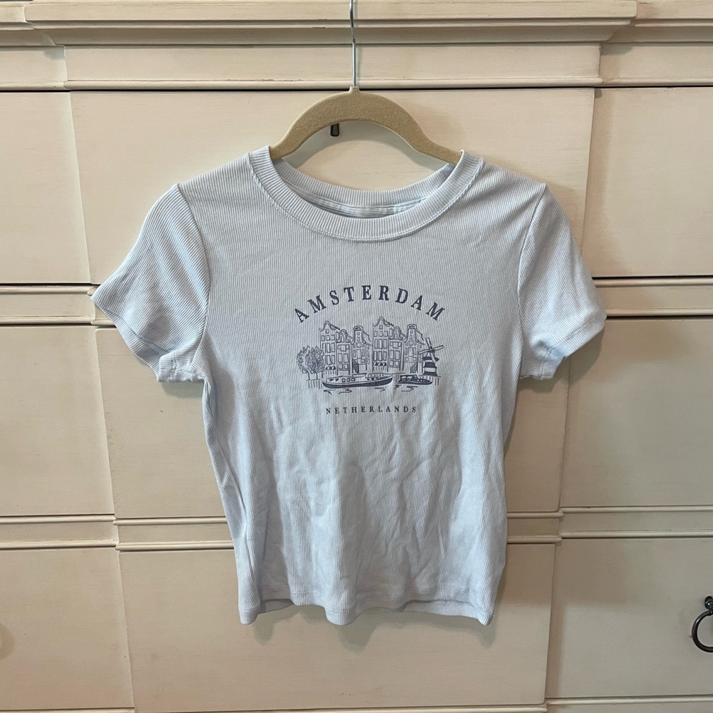 Amsterdam Hollister T-Shirt in Light Blue